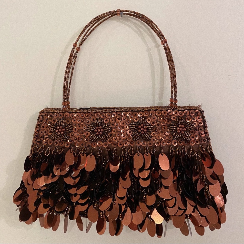 Copper Sequinned Mini Bag